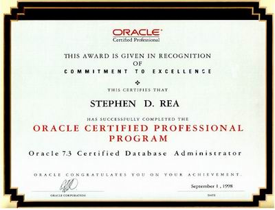 ORACLE OCP證書樣本